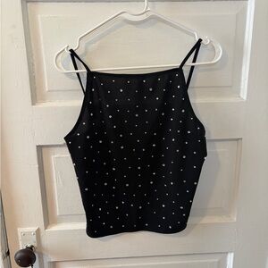 Black Gem Polka Dot Women's Top